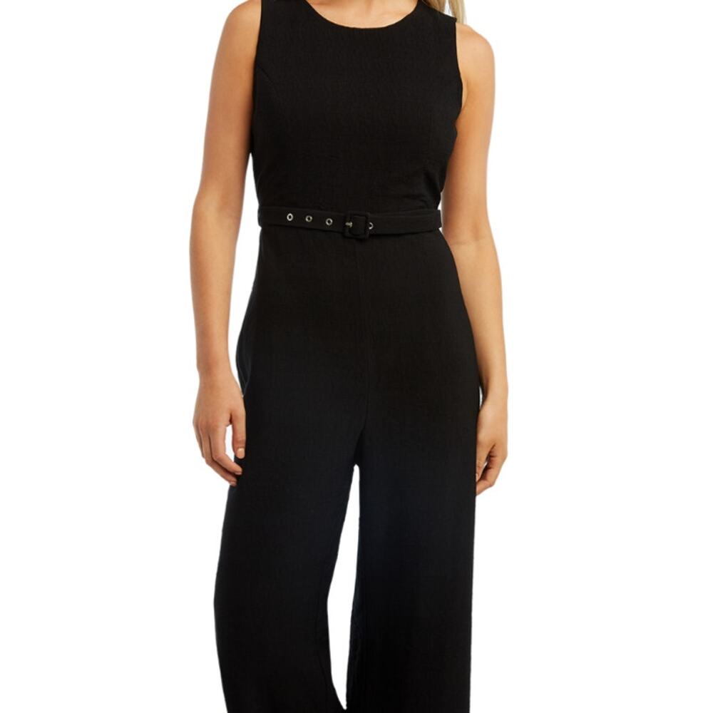 BARDOT Women's Belted Jumpsuit US 4 XS Black Cut Out Sleeveless NWT - Picture 3 of 15